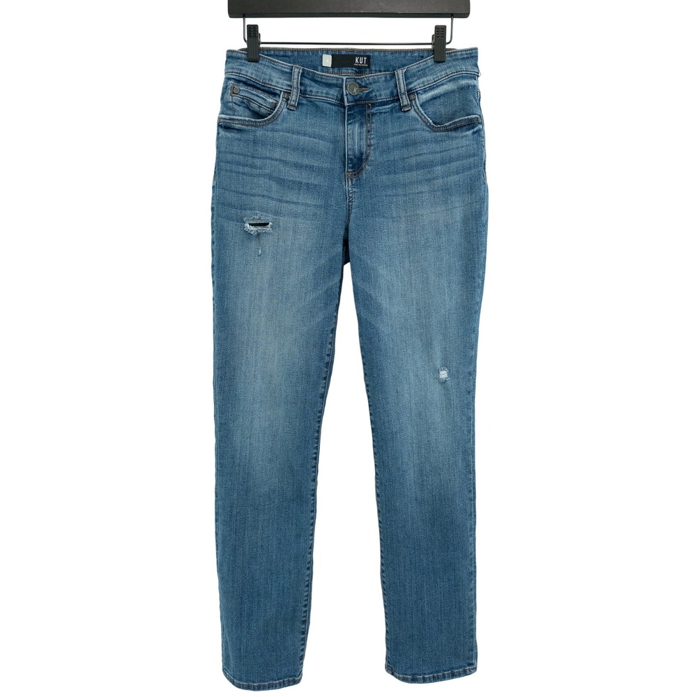 KUT from the Kloth Catherine Boyfriend Jeans Women 6 Distressed Stretch Denim